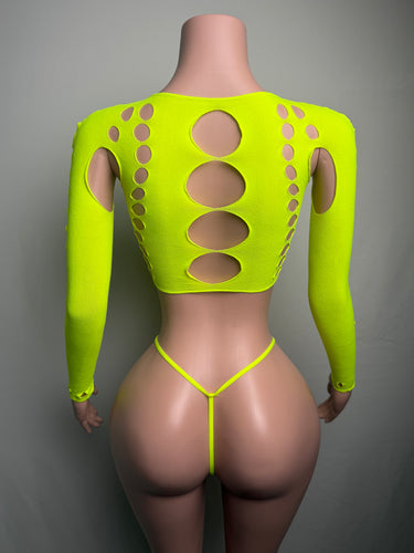 ? Lime Green Mesh 2-Piece Set