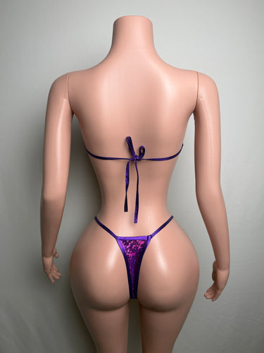 ? Purple Micro Metallic Mesh 2-Piece Set