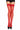 Red Satin Bow Fishnet Thigh Hi