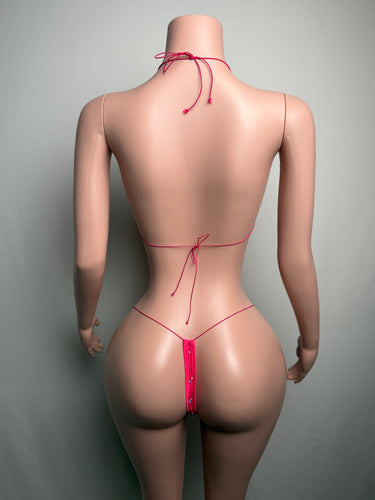 ? Hot Pink Rhinestone Mesh 2-Piece Set