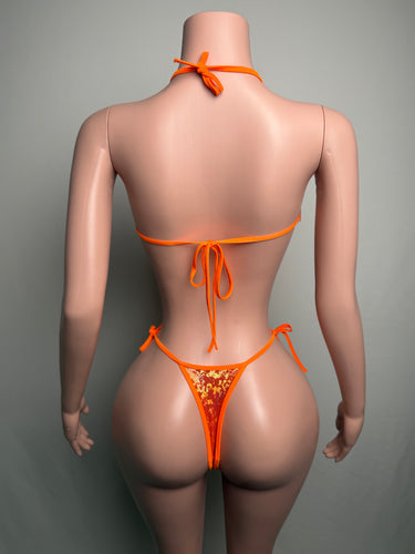 Orange Micro Metallic Mesh 2-Piece Set