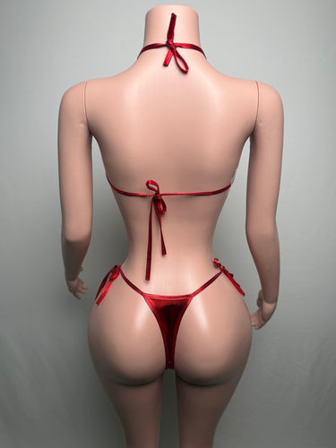 Sexy Red Micro Metallic 2-Piece Set