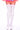 White/Baby Pink Satin Bow Opaque Thigh Hi