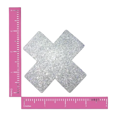 Silver Glitter X Nipple Cover Pasties